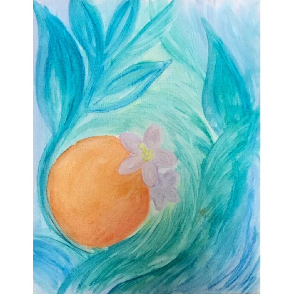 Orange Blossom Oil Painting with Essential Oils